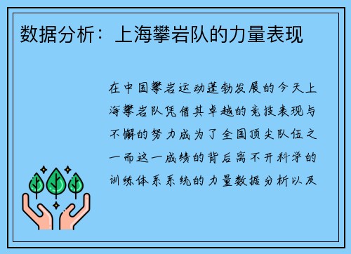 数据分析：上海攀岩队的力量表现