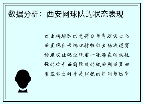 数据分析：西安网球队的状态表现